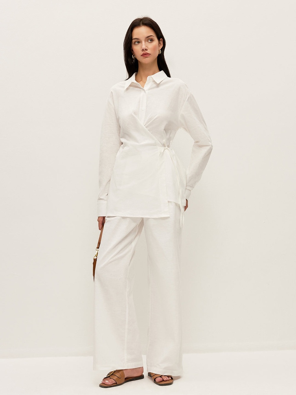 Commense Cotton & Linen Wrap Shirt - Picture 2 of 10